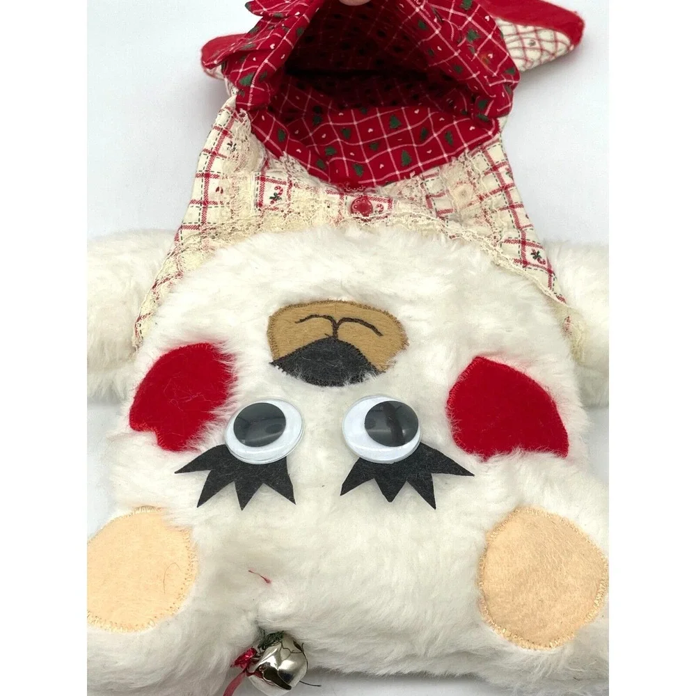 Vintage Christmas Stocking Bear Plush Googly Eyes 22